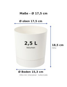 Cubremacetas redondo Ø18 × 19 cm mate, 2,5 L – Crema | Töpferkönig 2