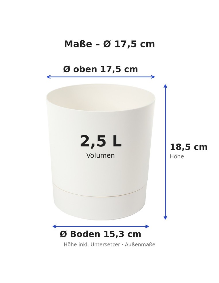 Coprivaso rotondo Ø18 × 19 cm opaco, 2,5 L – Crema | Töpferkönig