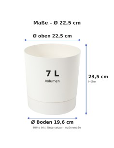 Coprivaso rotondo Ø23 × 24 cm opaco, 7 L – Crema | Töpferkönig 2