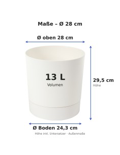 Übertopf rund Ø28 × 30 cm Matt, 13 L – Creme | Töpferkönig 2