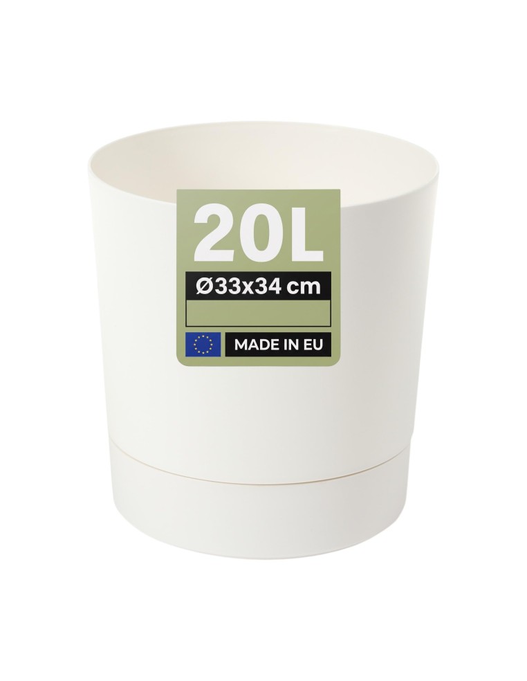 Cubremacetas redondo Ø33 × 34 cm mate, 20 L – Crema | Töpferkönig
