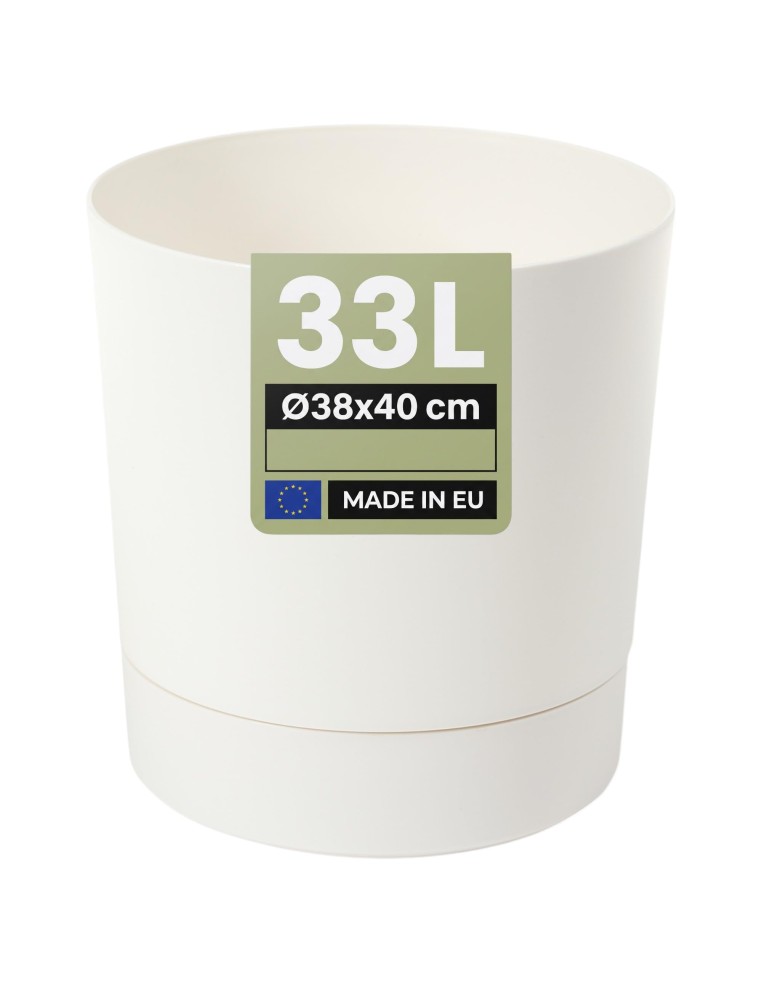 Übertopf rund Ø38 × 40 cm Matt, 33 L – Creme | Töpferkönig