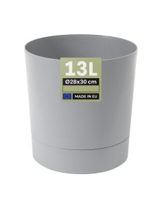 Cache-pot rond Ø28 × 30 cm mat, 13 L – Gris | Töpferkönig