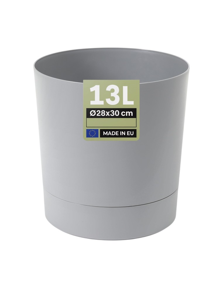 Übertopf rund Ø28 × 30 cm Matt, 13 L – Grau | Töpferkönig