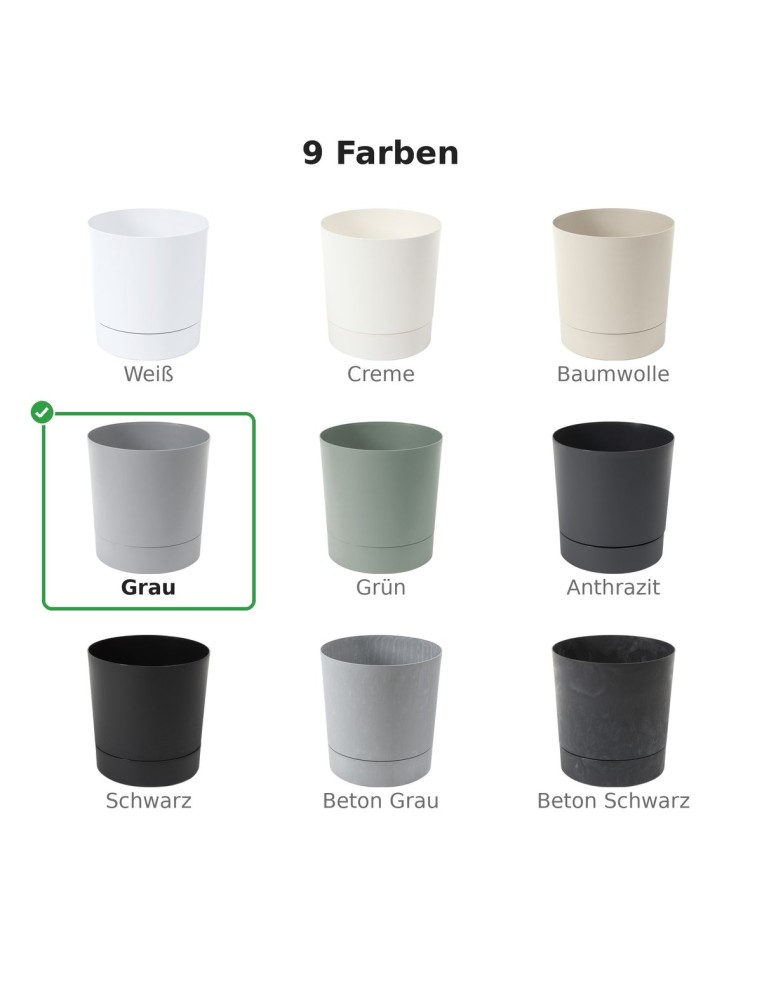 Sierpot rond Ø28 × 30 cm mat, 13 L – Grijs | Töpferkönig