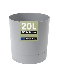 Cache-pot rond Ø33 × 34 cm mat, 20 L – Gris | Töpferkönig