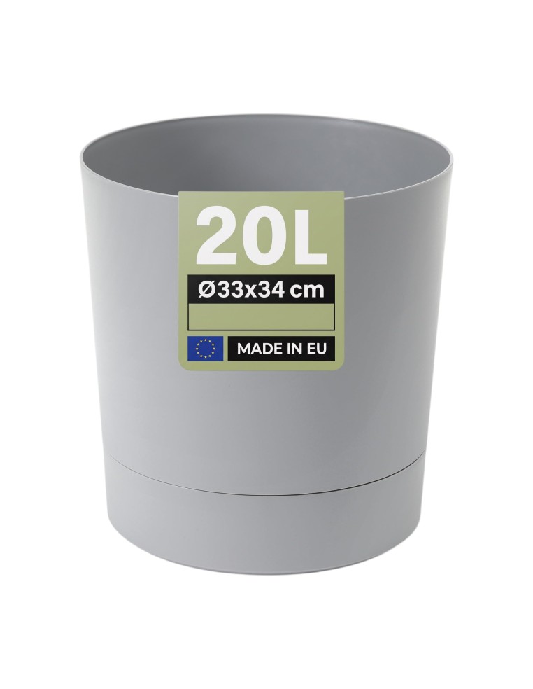 Sierpot rond Ø33 × 34 cm mat, 20 L – Grijs | Töpferkönig