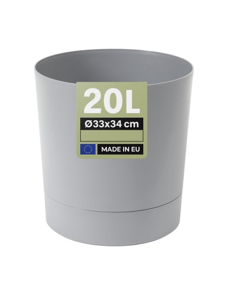 Cubremacetas redondo Ø33 × 34 cm mate, 20 L – Gris | Töpferkönig