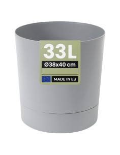 Cache-pot rond Ø38 × 40 cm mat, 33 L – Gris | Töpferkönig
