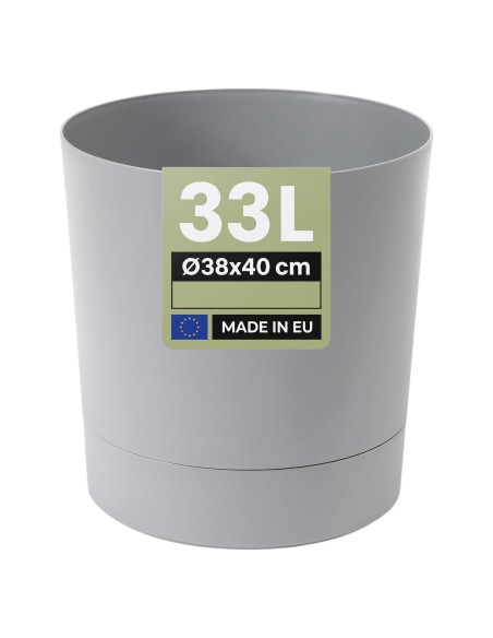 Coprivaso rotondo Ø38 × 40 cm opaco, 33 L – Grigio | Töpferkönig