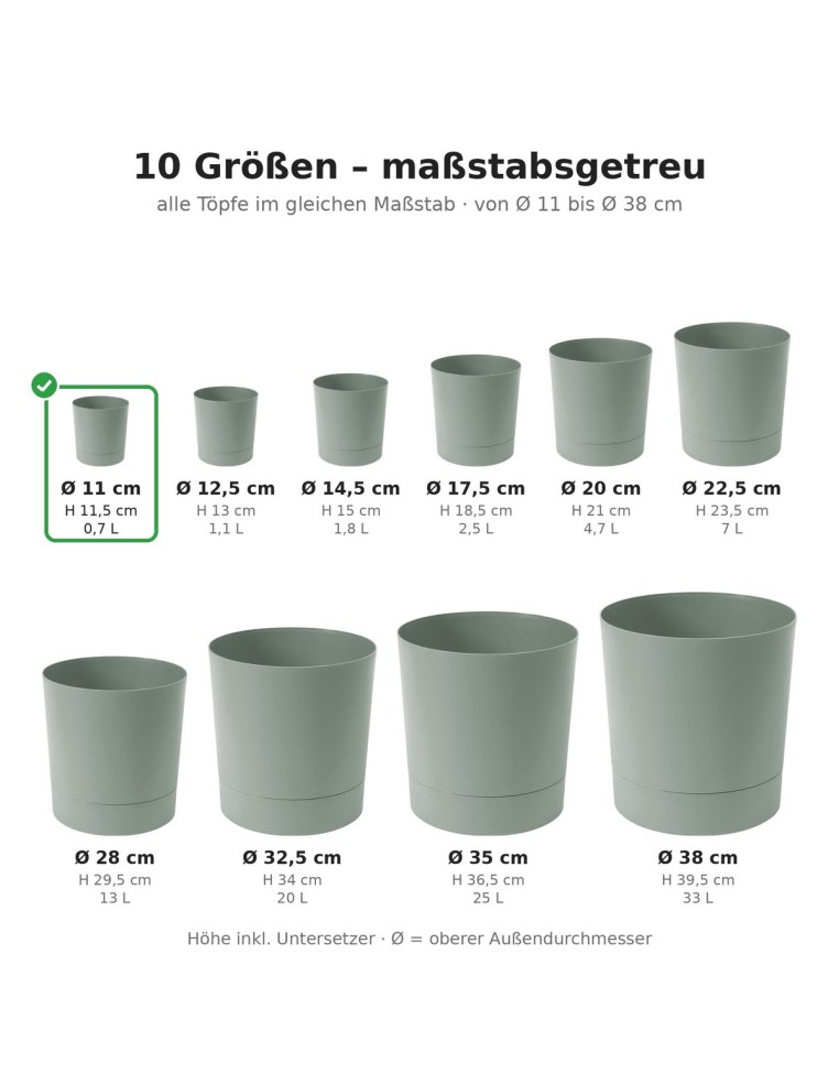 Sierpot rond Ø11 × 12 cm mat, 0,7 L – Groen | Töpferkönig