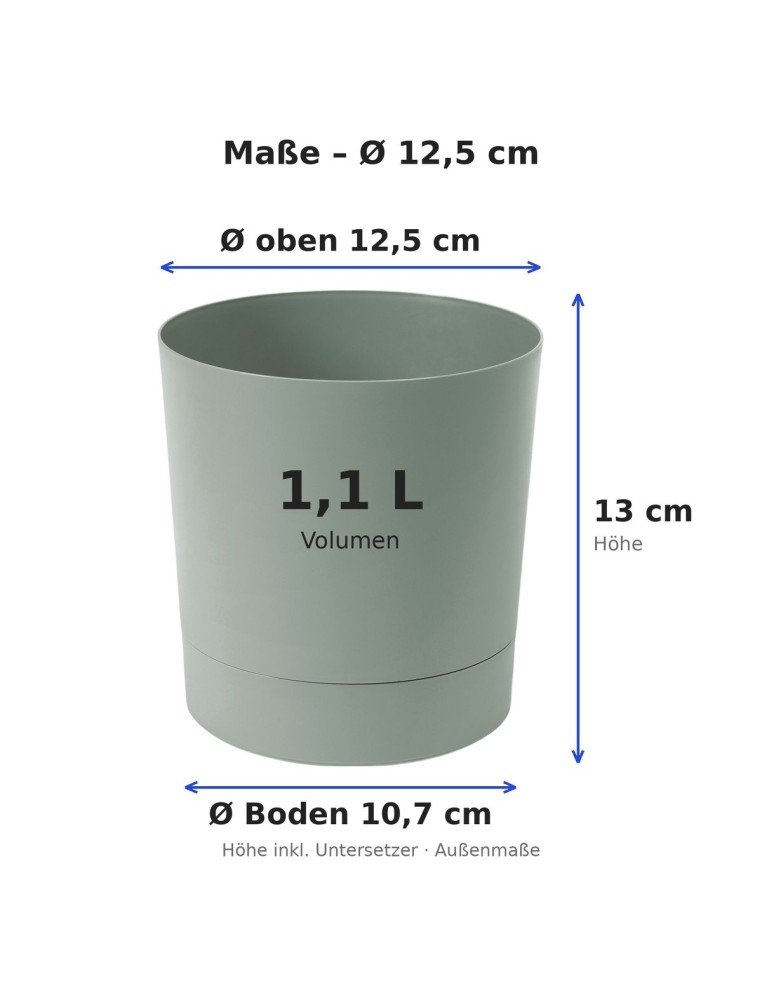 Sierpot rond Ø13 × 13 cm mat, 1,1 L – Groen | Töpferkönig