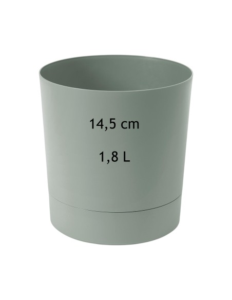 Cache-pot rond Ø15 × 15 cm mat, 1,8 L – Vert | Töpferkönig