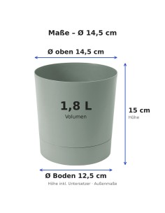 Sierpot rond Ø15 × 15 cm mat, 1,8 L – Groen | Töpferkönig 2
