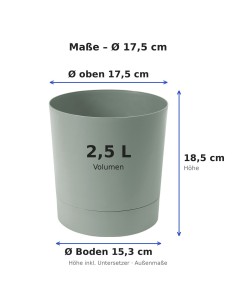 Cache-pot rond Ø18 × 19 cm mat, 2,5 L – Vert | Töpferkönig 2