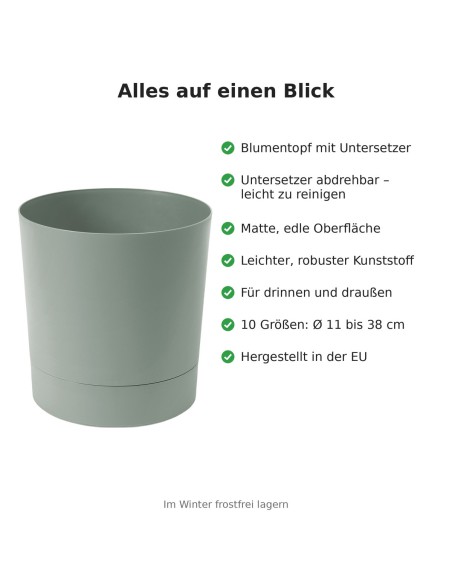 Sierpot rond Ø20 × 21 cm mat, 4,7 L – Groen | Töpferkönig