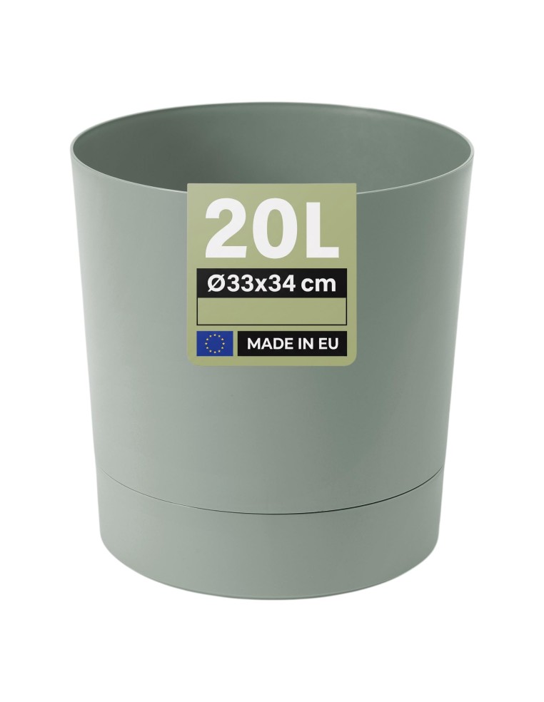 Coprivaso rotondo Ø33 × 34 cm opaco, 20 L – Verde | Töpferkönig