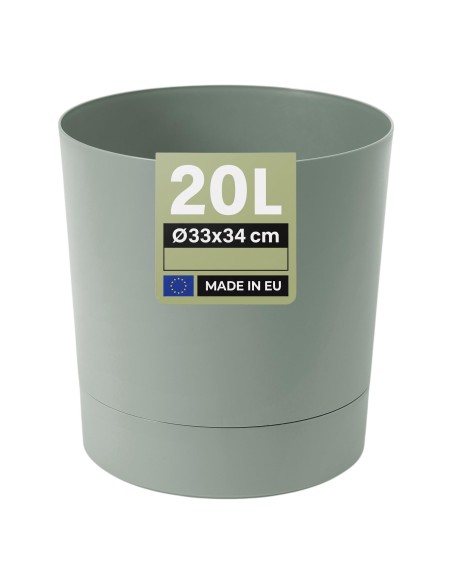 Coprivaso rotondo Ø33 × 34 cm opaco, 20 L – Verde | Töpferkönig
