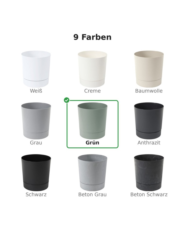 Coprivaso rotondo Ø33 × 34 cm opaco, 20 L – Verde | Töpferkönig