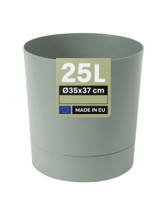 Coprivaso rotondo Ø35 × 37 cm opaco, 25 L – Verde | Töpferkönig