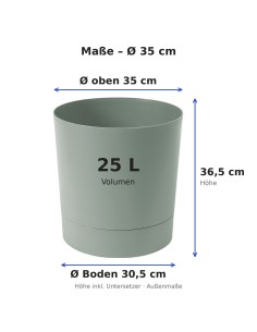 Cubremacetas redondo Ø35 × 37 cm mate, 25 L – Verde | Töpferkönig 2