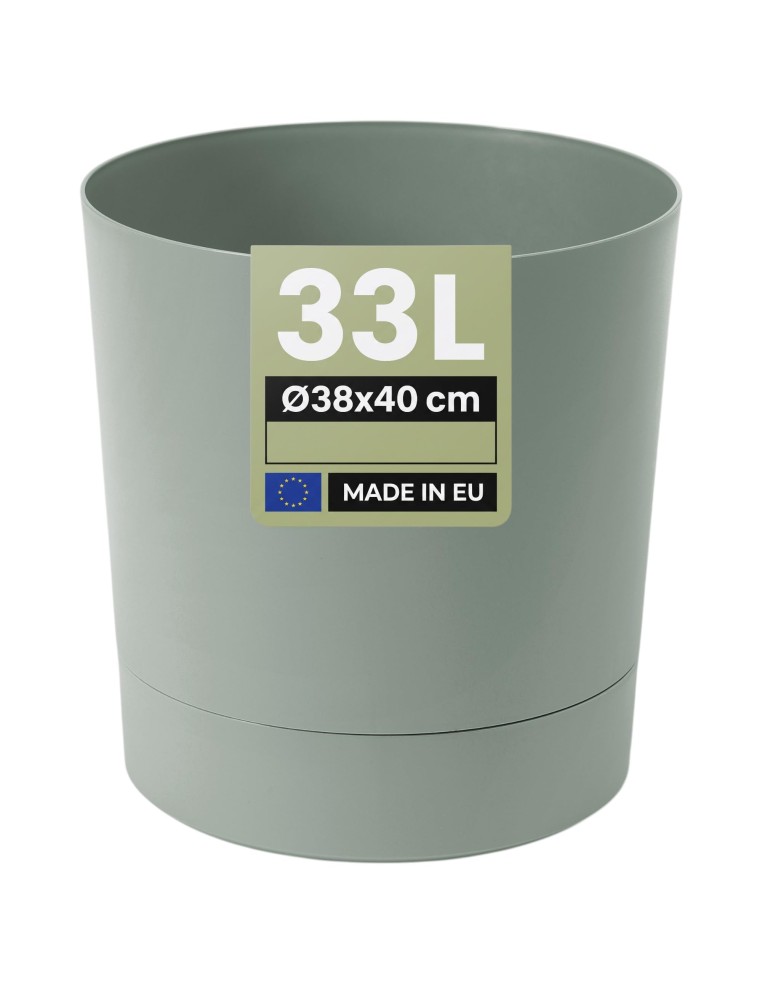 Cubremacetas redondo Ø38 × 40 cm mate, 33 L – Verde | Töpferkönig