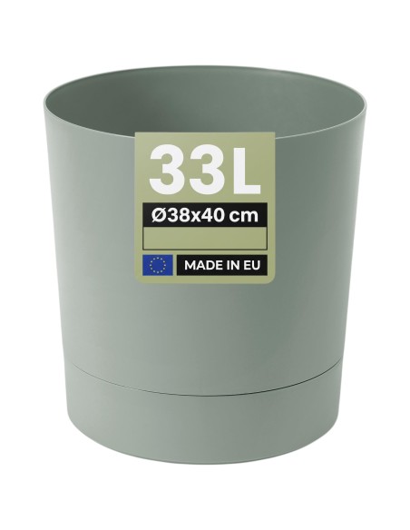 Cubremacetas redondo Ø38 × 40 cm mate, 33 L – Verde | Töpferkönig