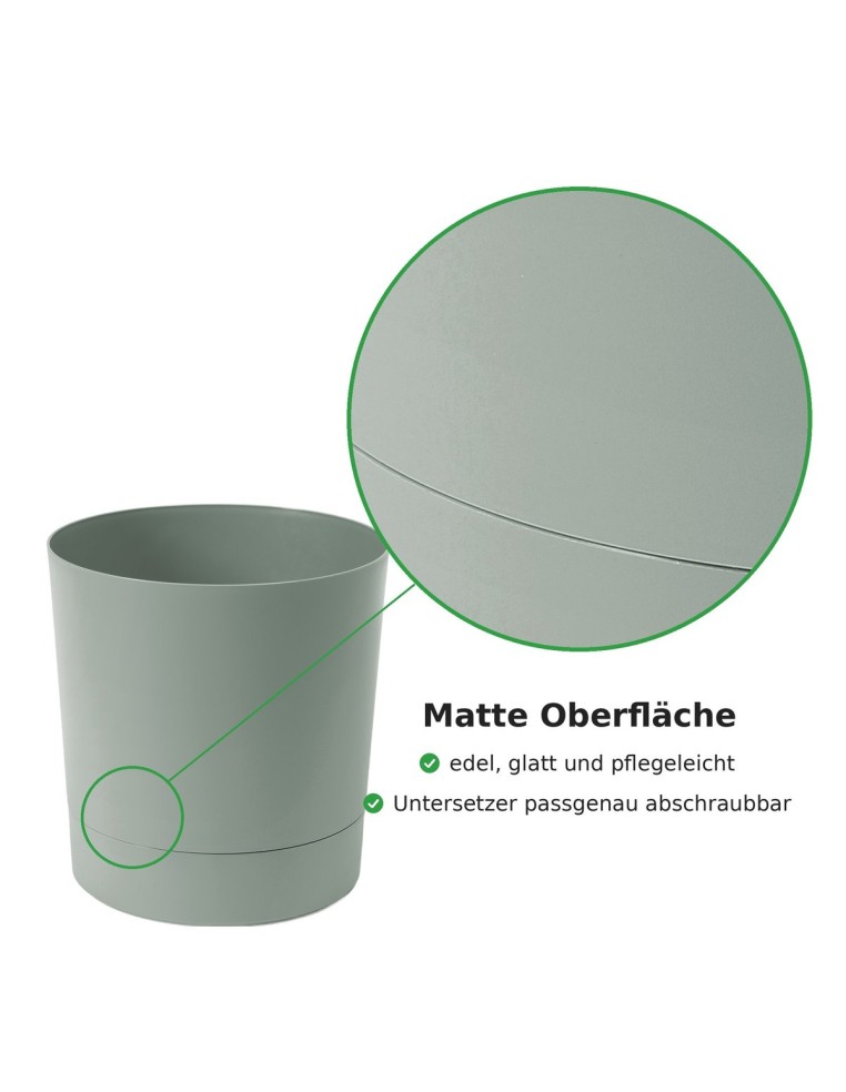 Cache-pot rond Ø38 × 40 cm mat, 33 L – Vert | Töpferkönig