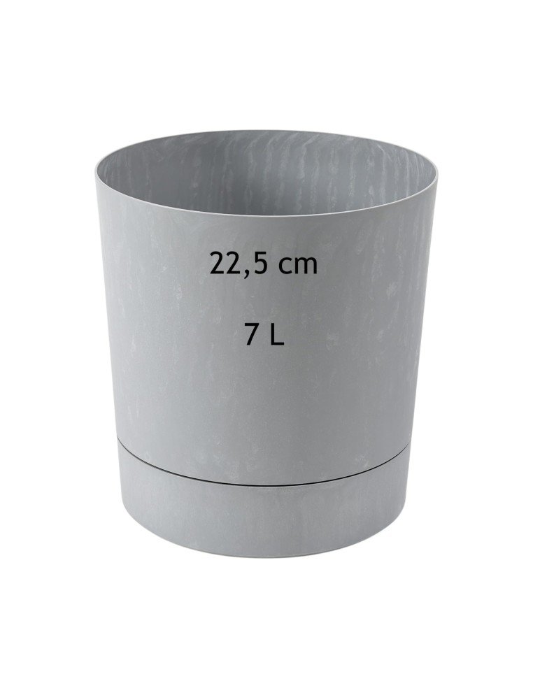 Cubremacetas redondo Ø23 × 24 cm efecto hormigón, 7 L – Gris hormigón | Töpferkönig
