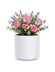 Maceta redonda Ø47 × 45 cm mate, 74 L – Blanco | Töpferkönig