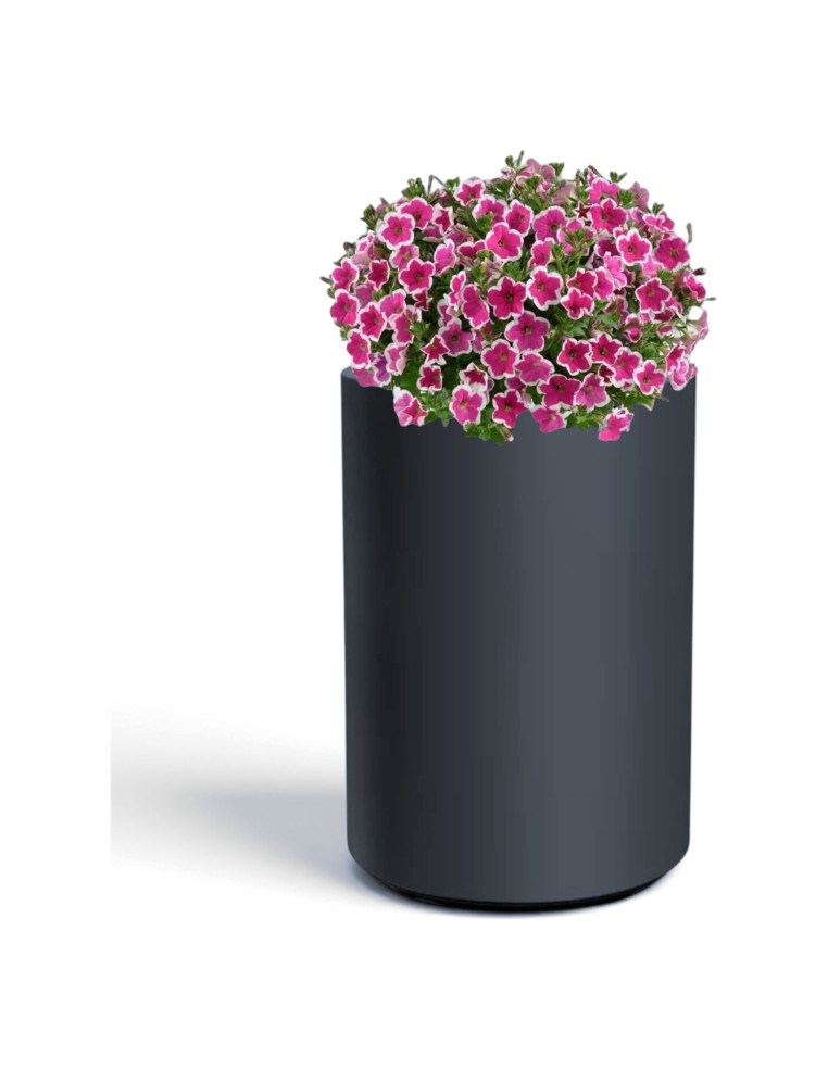 Blumenkübel rund hoch Ø39 × 58 cm Matt, 65 L – Anthrazit | Töpferkönig