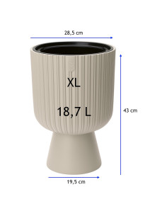 Fioriera rotonda XL alta Ø29 × 43 cm, 18,7 L – Crema 2