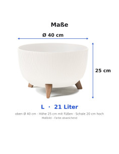 Vasque ronde rainurée L Ø40 × 25 cm, 21 L – Coton | Töpferkönig 2