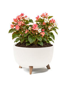 Vasque ronde rainurée L Ø40 × 25 cm, 21 L – Crème