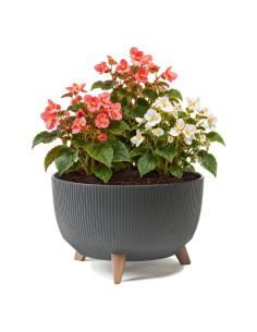 Vasque ronde rainurée L Ø40 × 25 cm, 21 L – Anthracite