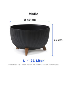 Vasque ronde rainurée L Ø40 × 25 cm, 21 L – Noir 2