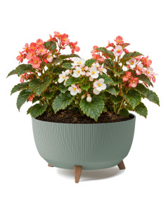 Pflanzschale rund gerillt L Ø40 × 25 cm, 21 L – Grün