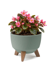 Pflanzschale rund gerillt S Ø24 × 20 cm, 5,1 L – Grün