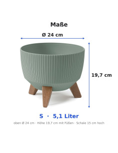 Vasque ronde rainurée S Ø24 × 20 cm, 5,1 L – Vert 2