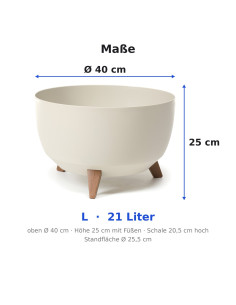 Vasque ronde L Ø40 × 25 cm mate, 21 L – Coton 2