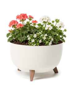 Ciotola per piante rotonda L Ø40 × 25 cm opaca, 21 L – Crema