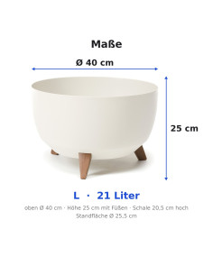 Vasque ronde L Ø40 × 25 cm mate, 21 L – Crème 2