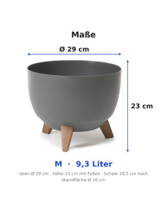 Plantenschaal rond M Ø29 × 23 cm mat, 9,3 L – Antraciet 2