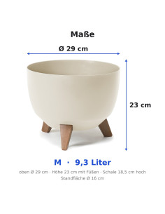 Plantenschaal rond M Ø29 × 23 cm mat, 9,3 L – Katoenwit 2