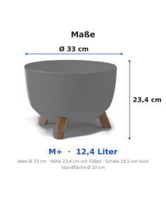 Vasque ronde M+ Ø33 × 23 cm mate, 12,4 L – Anthracite 2