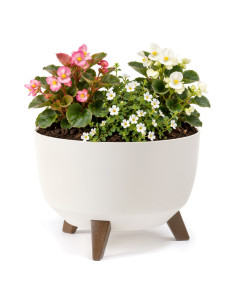 Cuenco para plantas redondo M+ Ø33 × 23 cm mate, 12,4 L – Crema