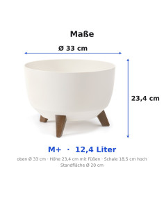 Cuenco para plantas redondo M+ Ø33 × 23 cm mate, 12,4 L – Crema 2