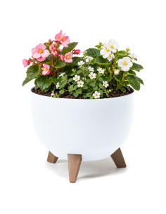Ciotola per piante rotonda M+ Ø33 × 23 cm opaca, 12,4 L – Bianco