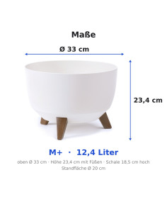 Plantenschaal rond M+ Ø33 × 23 cm mat, 12,4 L – Wit 2
