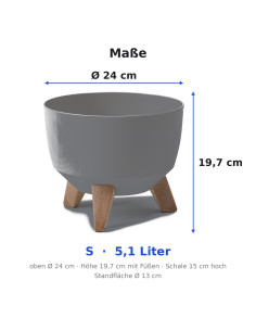 Ciotola per piante rotonda S Ø24 × 20 cm opaca, 5,1 L – Antracite 2